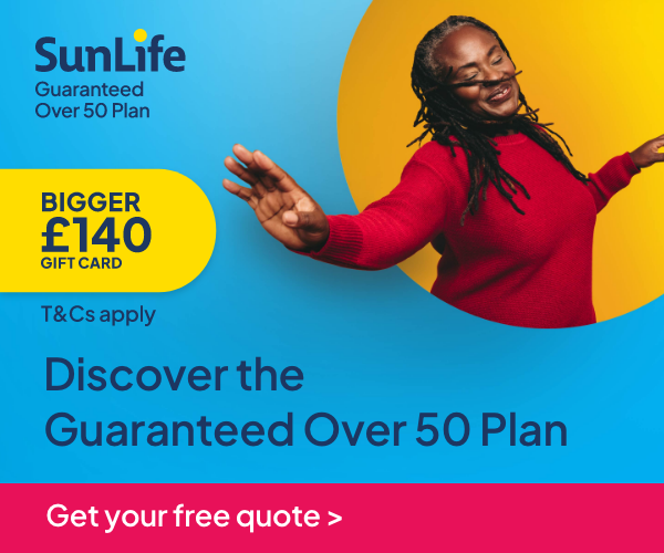 sun life over 50s life cover ad